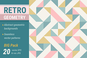 RETRO geometry pack 20 bg, a Pattern Graphic by Slanapotam