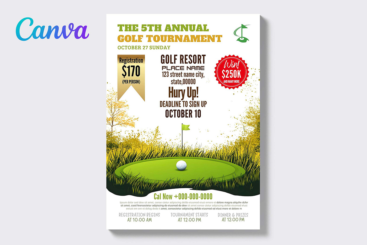 Golf Tournament Flyer Template, a Templates & Theme by iloveTemplate
