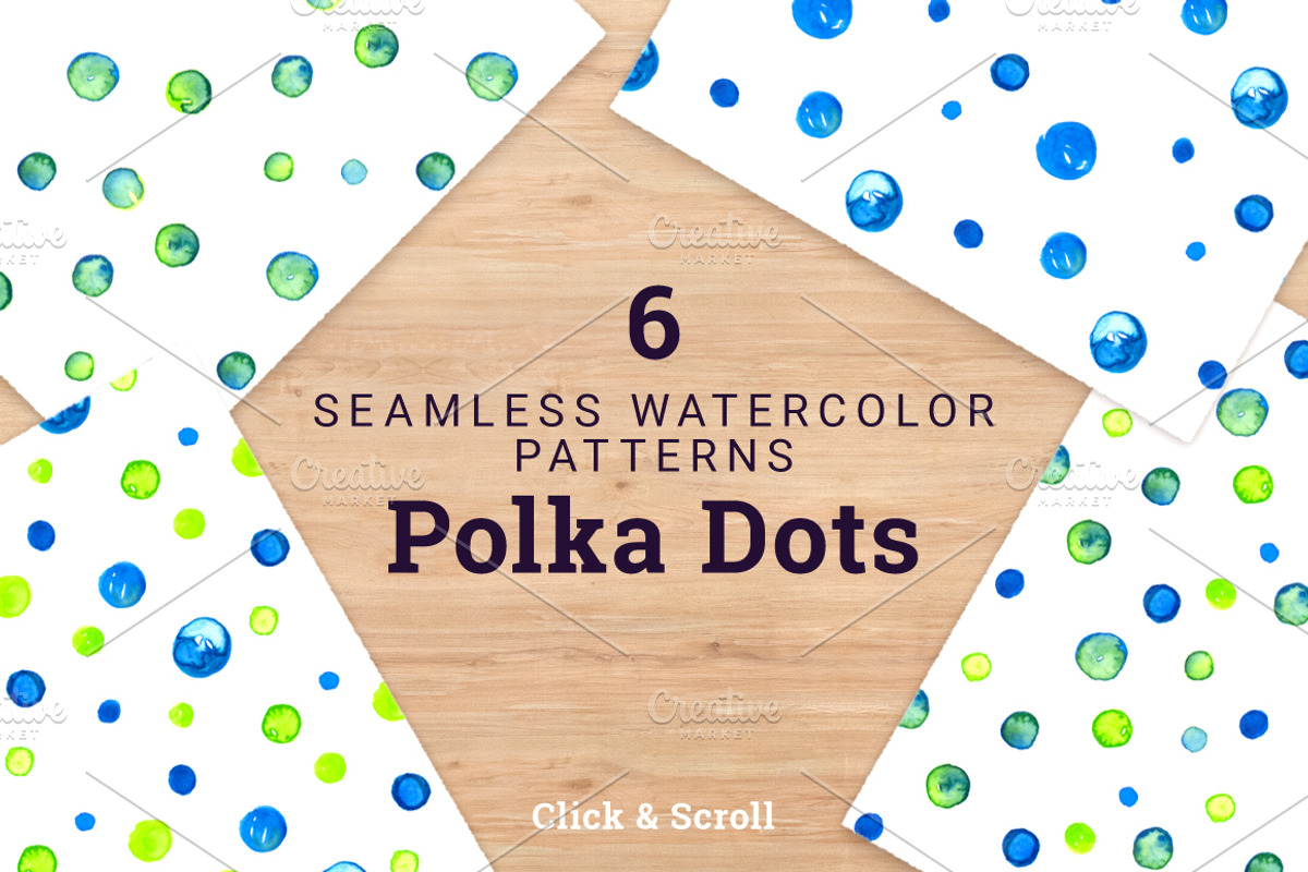 6 Watercolor Polka Dots Pattern, a Pattern Graphic by Anne Elster Design (Photo 1 of 2)