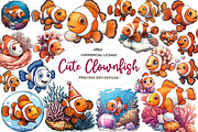 Cute Clownfish Clipart, an Illustration by CreationArt (Thumbnail 1 of 9)