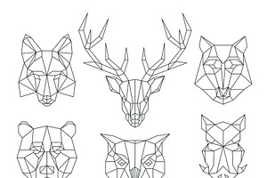 Low Poly Animals Heads