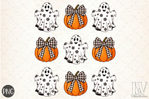 Pumpkins & Ghosts Sublimation PNG, an Illustration by Libby Wishes
