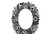 50 Elegant Floral Oval Mirror Frame, a Decorative Illustration by Amazin_art (Thumbnail 18 of 34)
