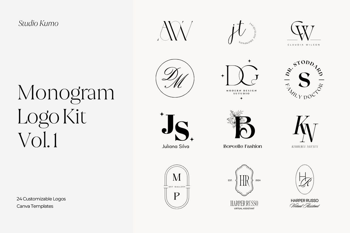 Monogram Logo Kit Templates Vol.1, a Branding & Logo Template by Studio ...