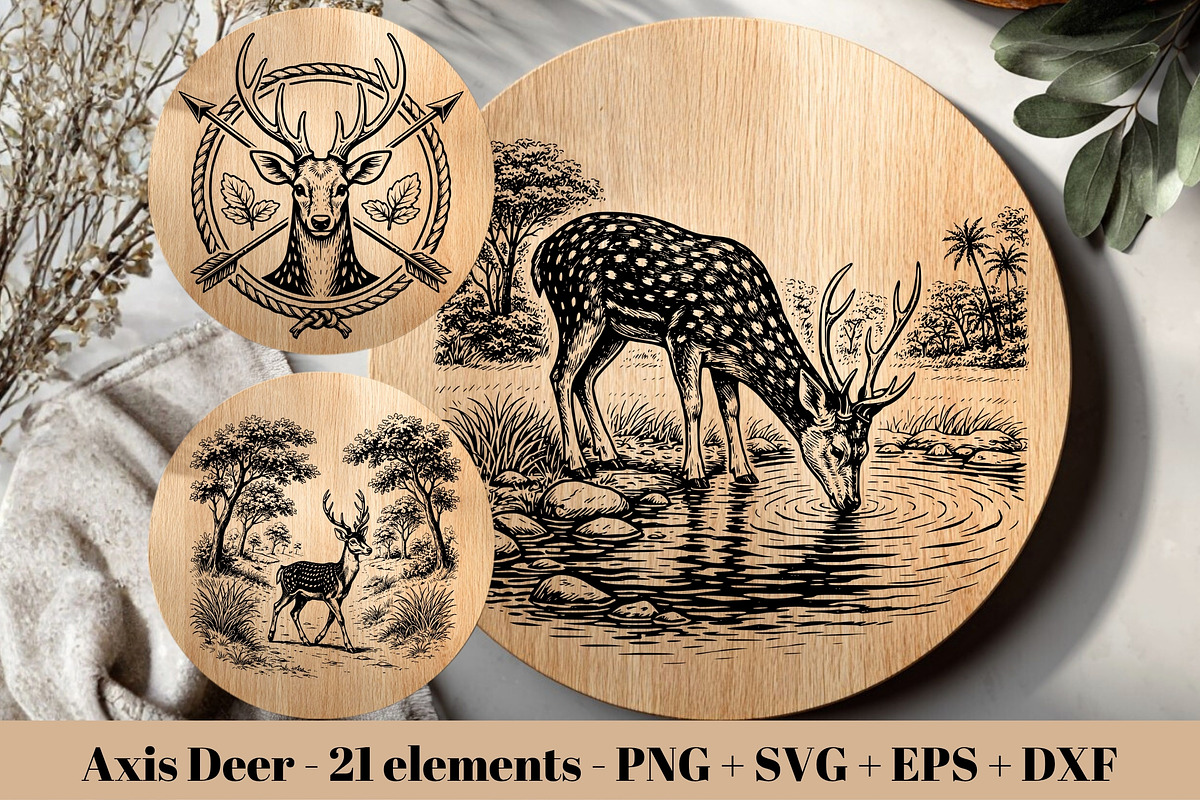 Axis Deer Wildlife Graphics, an Animal Illustration by DENIDigitalArtSudio (Photo 8 of 8)