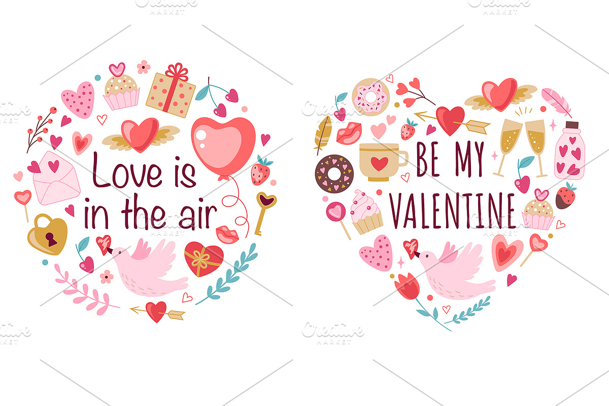 Love is in the air. Design kit., a Seasonal Illustration by Artspace (Photo 4 of 9)
