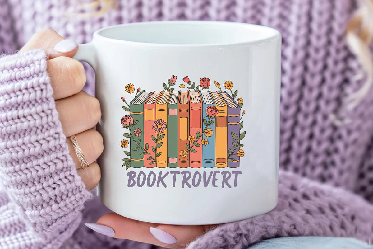 Booktrovert Png Sublimation, an Illustration by Daily.Designs (Photo 5 of 5)