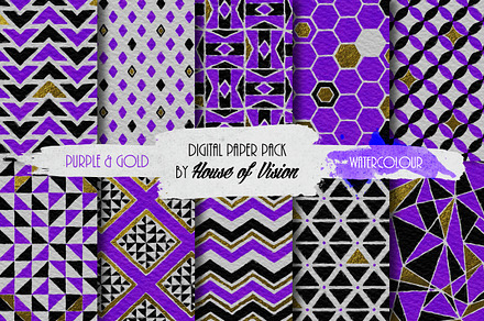 Purple/Gold Geometric Pack