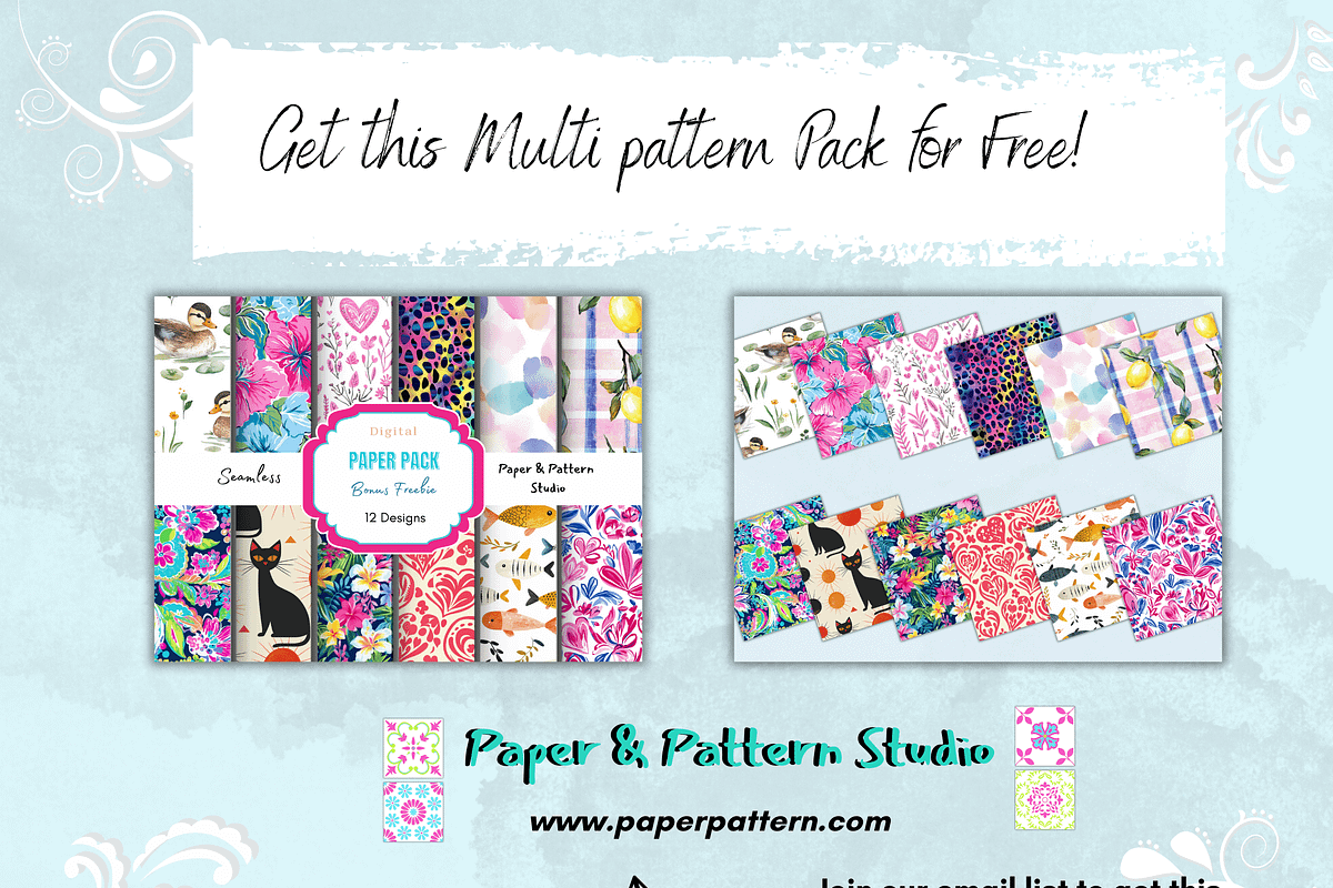 Preppy Red Flowers Digital Paper, a Background Graphic by Paper & Pattern Studio (Photo 9 of 9)