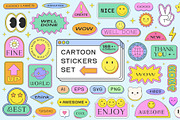 CARTOON STICKERS SET Y2K DESIGN, a Pattern Graphic by craftlove (Thumbnail 1 of 10)