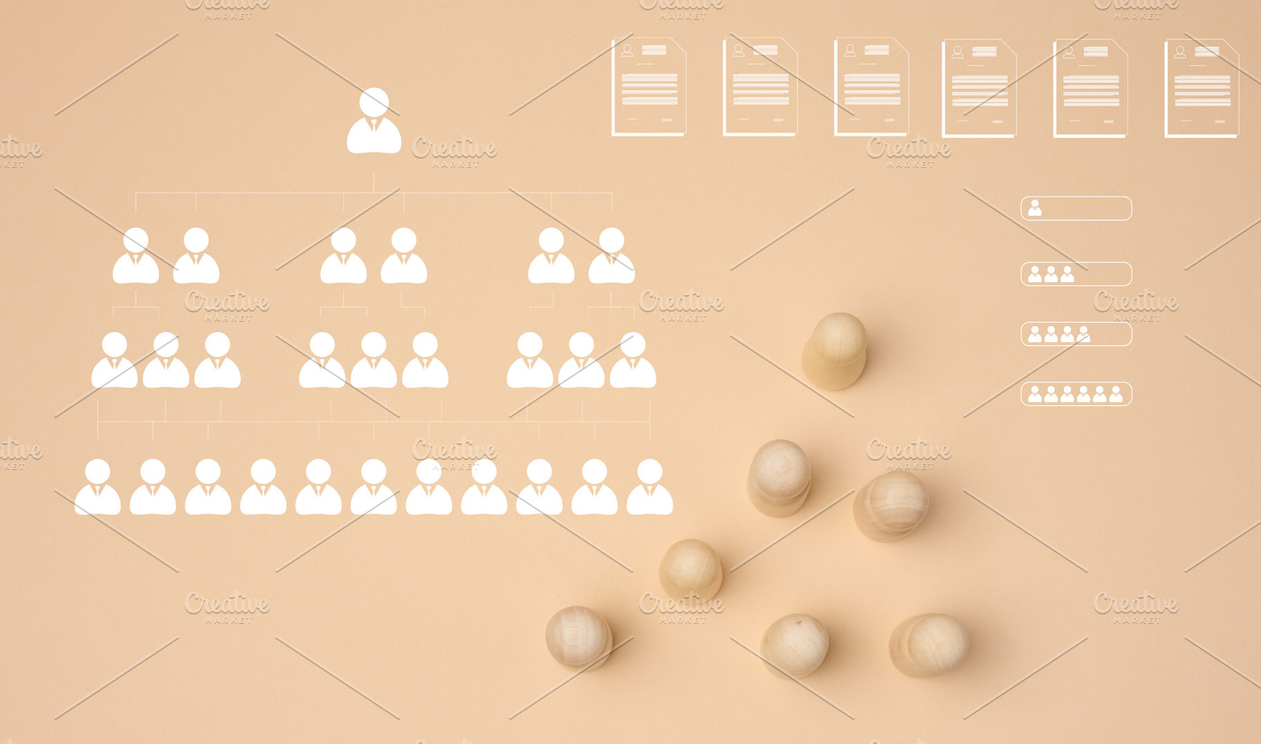 Conceptual image representing human resource management, with a, a Business Photo by ndanko