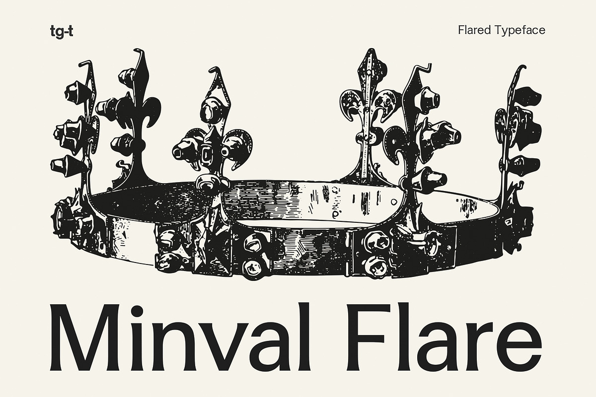 Minval Flare | Modern Flare Font, a Serif Font by Tiga Type (Photo 1 of 14)