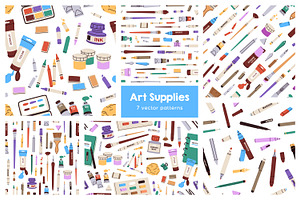 Art tools, supplies seamless pattern, a Pattern Graphic by Good Studio
