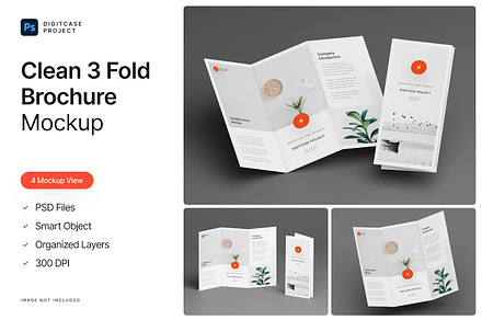 3 Fold Brochure Mockup Set, a Books & Magazine Mockup by GearShift