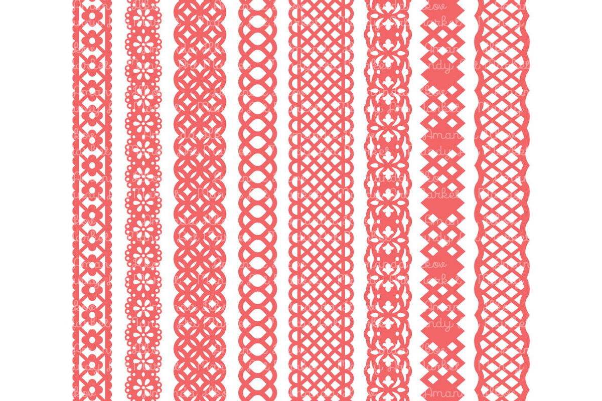 Coral Lace Borders Clipart & Vectors, an Illustration by Amanda Ilkov (Photo 3 of 5)