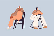 Modern people sitting on chairs set, a Person Illustration by Good Studio (Thumbnail 8 of 13)
