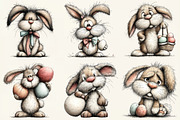 Whimsical Bunny Easter Clipart, an Illustration by DreamCafeArt (Thumbnail 2 of 6)