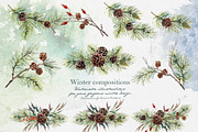 Watercolor collection Green Winter, a Decorative Illustration by RushkinaAntonina (Thumbnail 6 of 8)