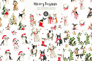 watercolor Christmas dogs patterns, a Pattern Graphic by Patishop Art (Thumbnail 1 of 9)