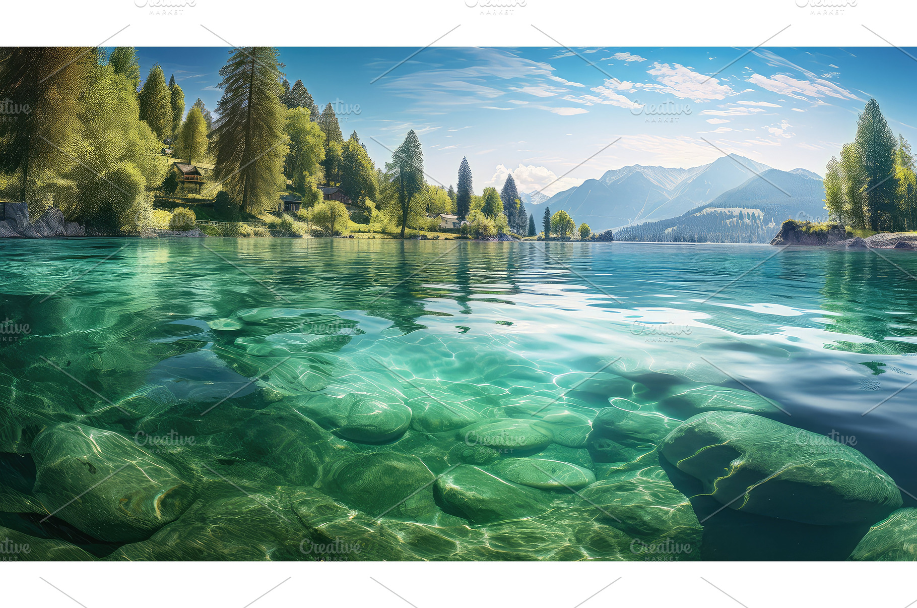 lake sunny water ai generated, a Nature Photo by pikepicture
