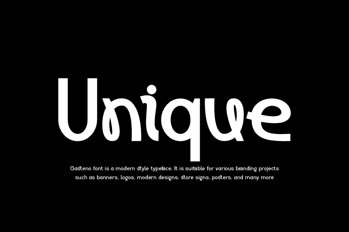 Gasteno - Experimental Unique Font, a Sans Serif Font by QR Design Studio (Photo 5 of 14)