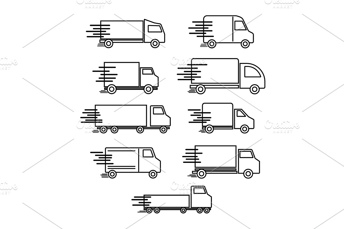 Delivery trucks transporting goods, a Transportation Illustration by pikepicture