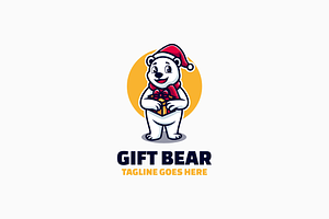 Gift Bear Simple Mascot Logo, a Branding & Logo Template by Artnivora.Std