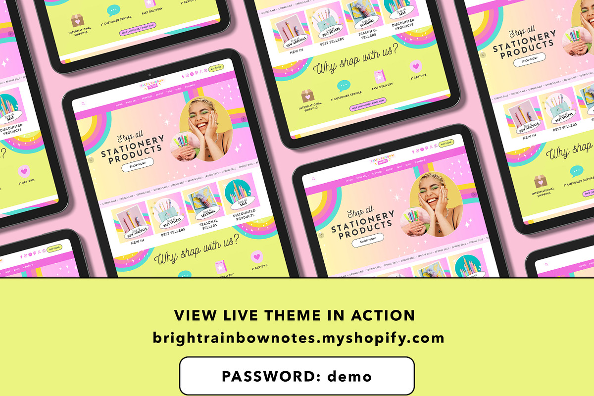 Rainbow Shopify Website Theme, a Shopify Template by Template Twist Shop (Photo 2 of 9)