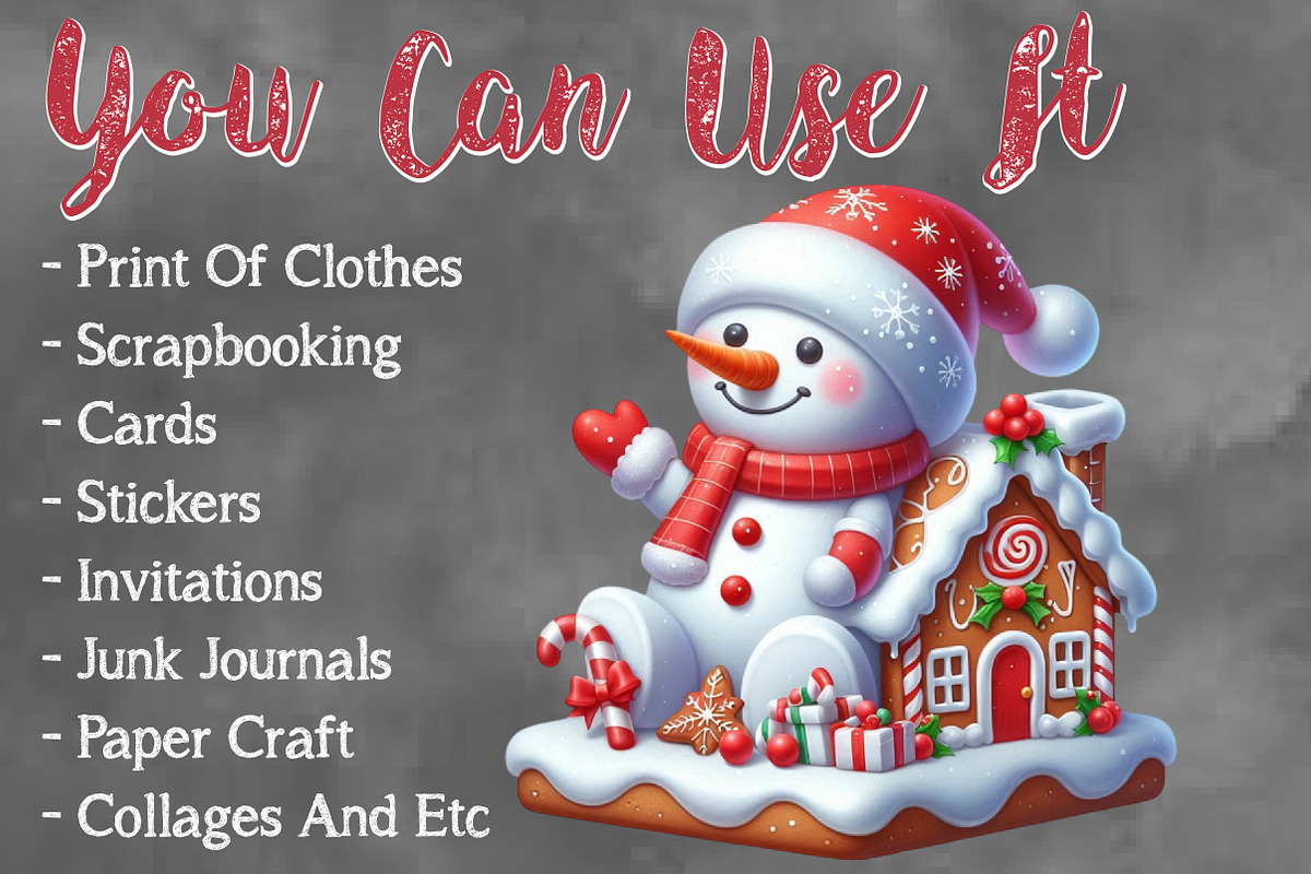 Christmas Funny Snowman Watercolor, a Seasonal Illustration by Craft Nest (Photo 5 of 5)