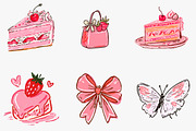 Coquette strawberry clipart retro, an Illustration by CreationArt (Thumbnail 3 of 5)