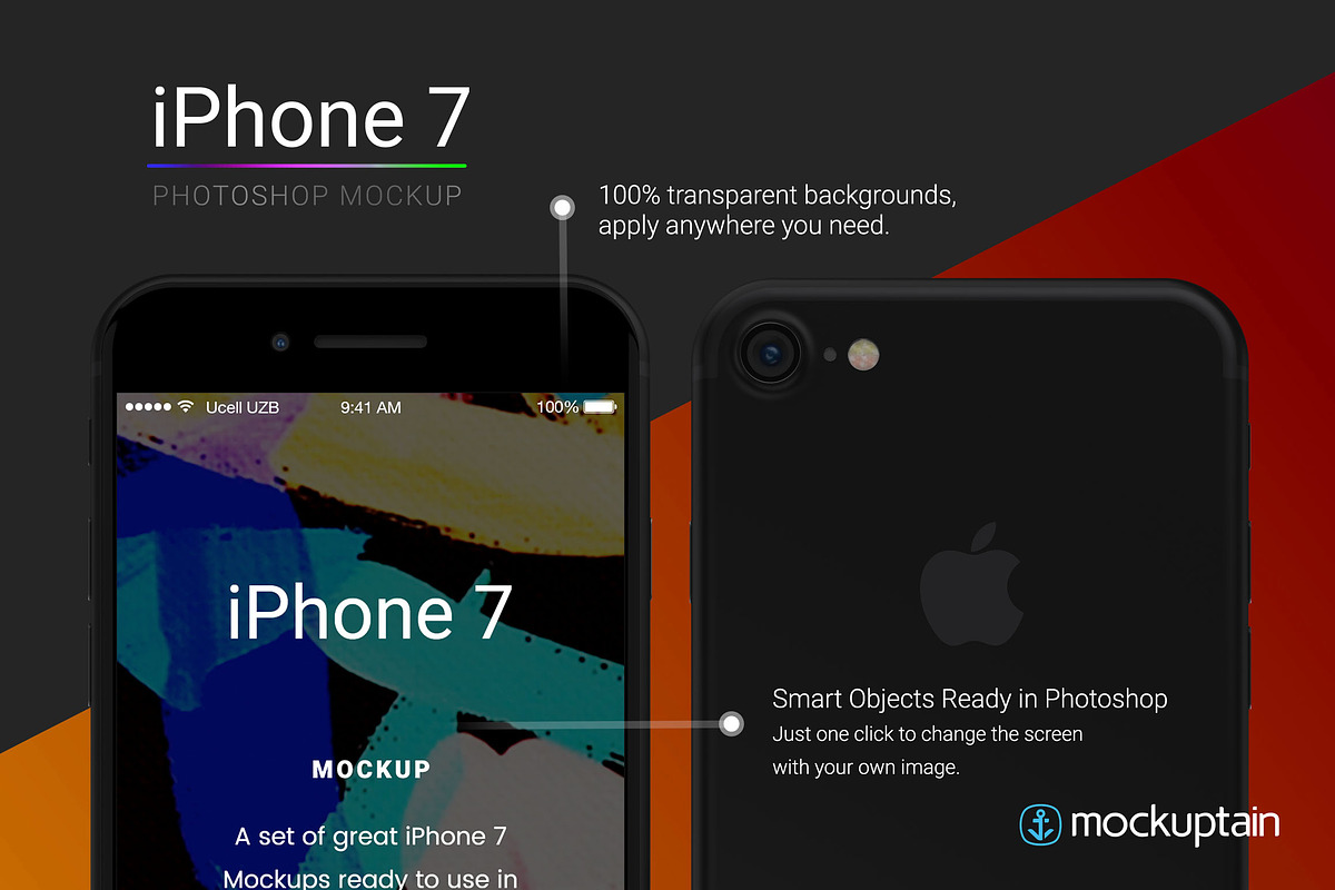 Iphone 7 Mockup Black Full Pack, an iPhone Mockup by mockuptain (Photo 4 of 7)