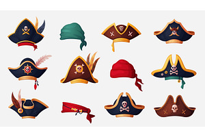 Pirate captain tricorn hats, an Object Illustration by Buch&Bee