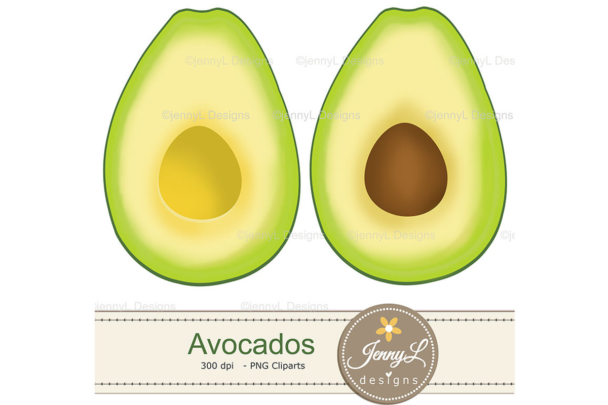 Avocado Digital Papers and Clipart, a Pattern Graphic by JennyL Designs (Photo 4 of 7)