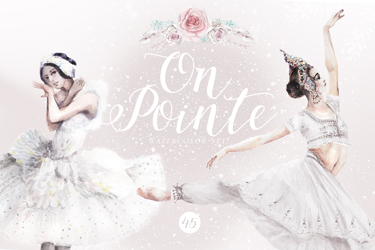 ON POINTE - Watercolor Ballet Set, an Object Illustration by Kaleriia (Photo 1 of 10)