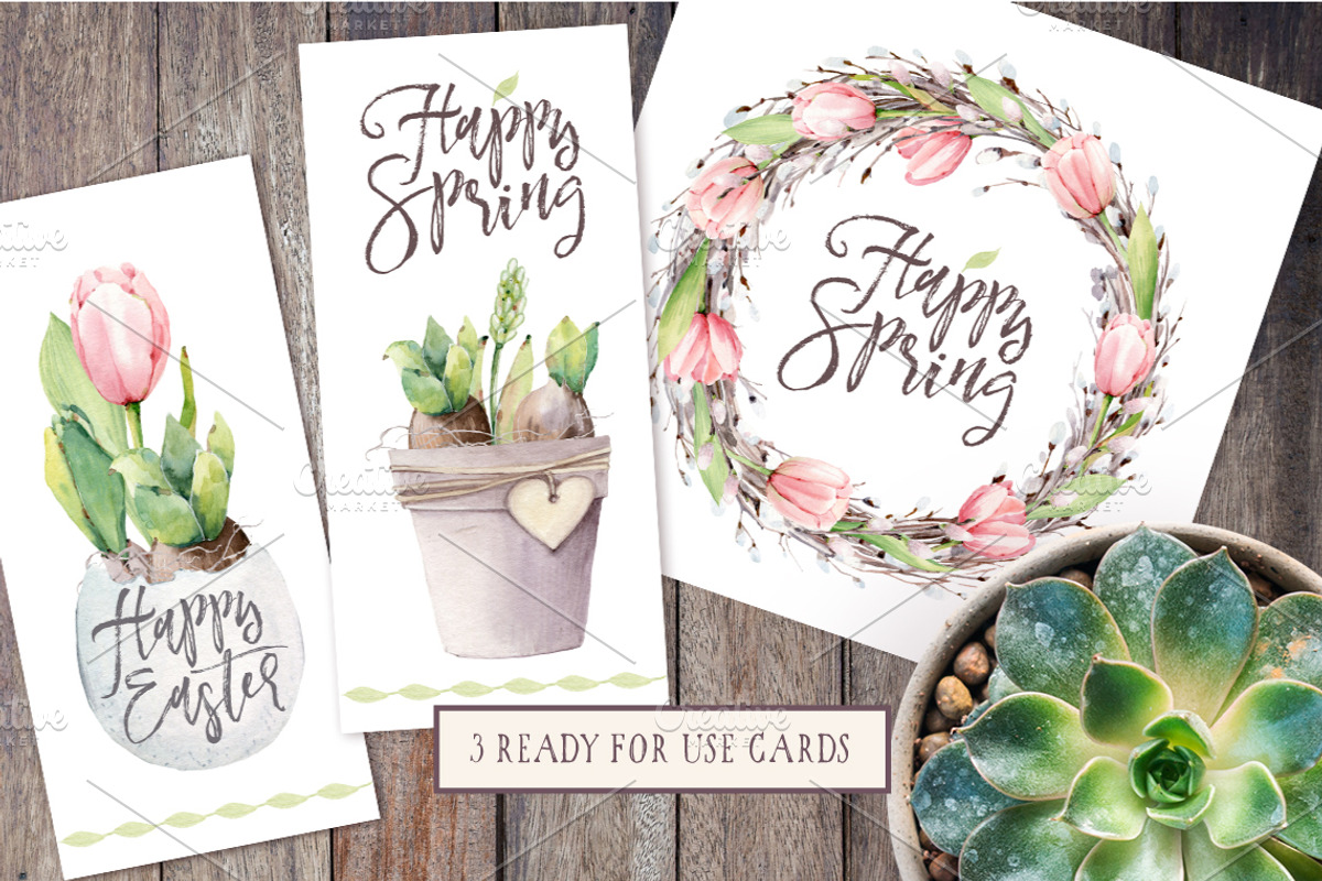 HAPPY SPRING watercolor set, an Illustration by Lemaris (Photo 3 of 8)