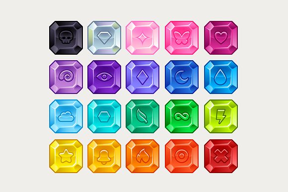 Jewel Game Pieces Set preview 2