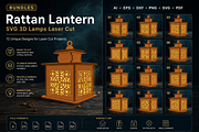 Rattan Lantern SVG3D Lamps Laser Cut, an Object Graphic by OTVEY DESIGN (Thumbnail 1 of 13)
