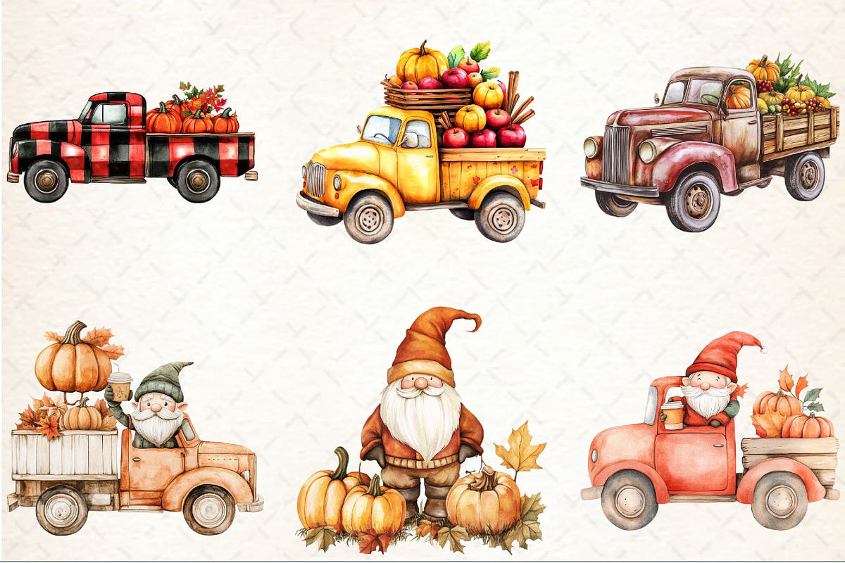 Fall Autumn Truck Clipart, an Illustration by Rose Art (Photo 2 of 4)