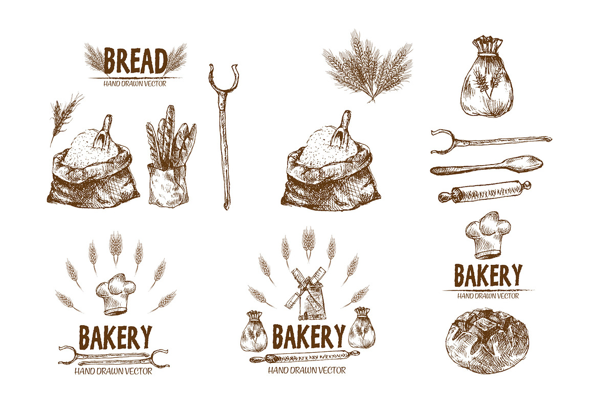 Bundle of 10 bread vectors set 10, an Object Graphic by frimufilms ...