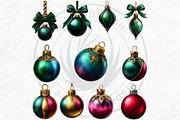 Christmas Baubbles Cliparts, a Seasonal Illustration by ThatsDesignArt (Thumbnail 4 of 16)