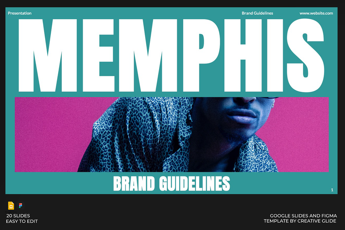 Memphis Brand Guidelines GSL Figma, a Presentation Template by Creative Glide (Photo 1 of 10)