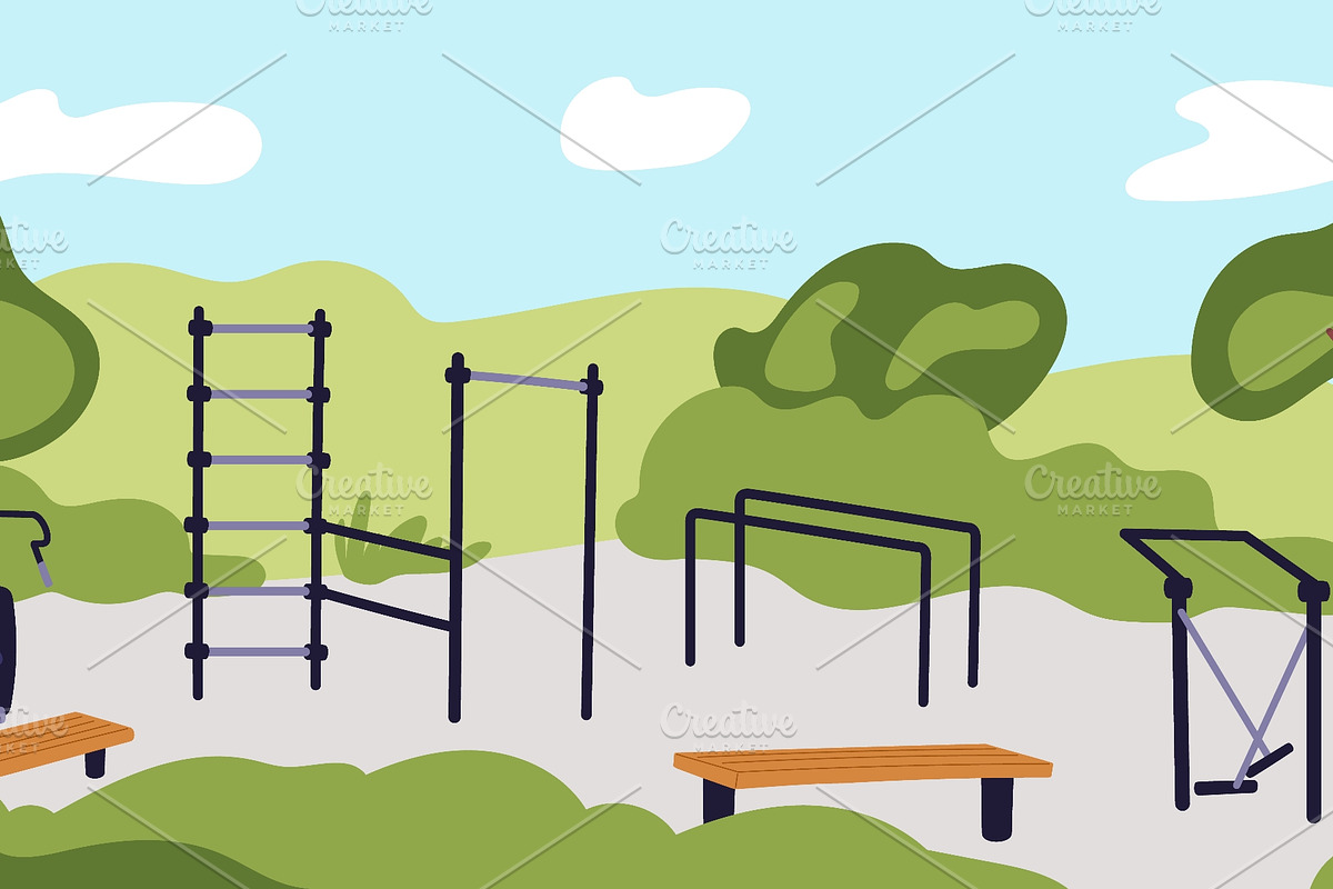 Sports playground with exercise, a Sport Illustration by Vectorbuum (Photo 2 of 3)