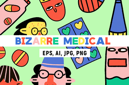 bizarre crazy medical stickers