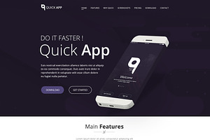 QuickApp - Landing Page PSD Template