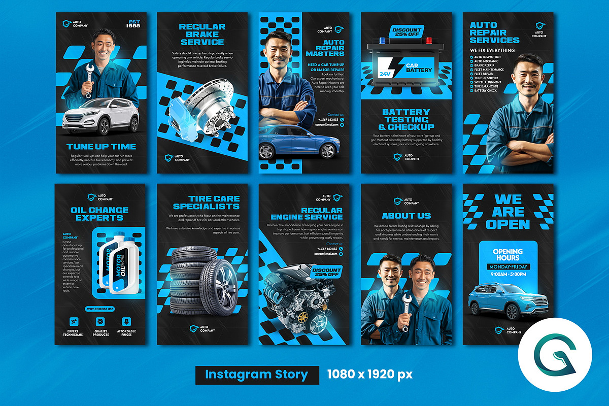 Auto Repair Social Media Pack preview 3