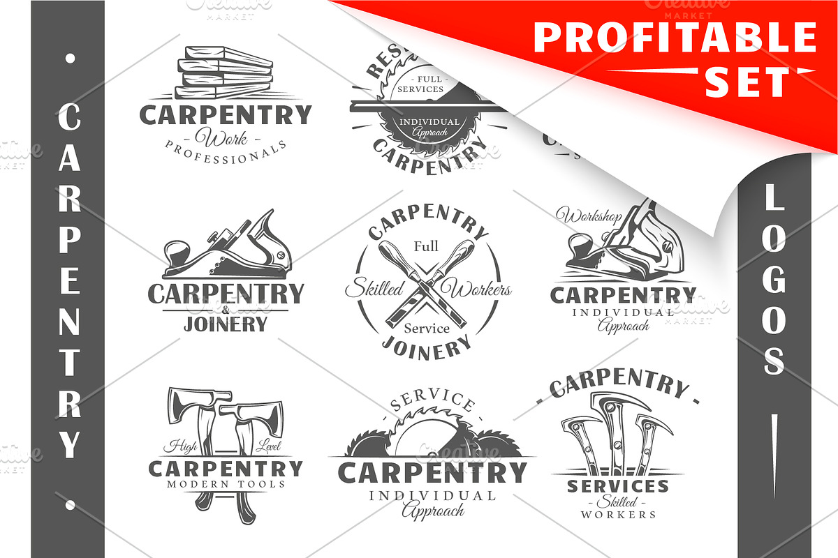 18 Modern Carpentry Logos Templates, a Branding & Logo Template by Art Design (Photo 1 of 26)