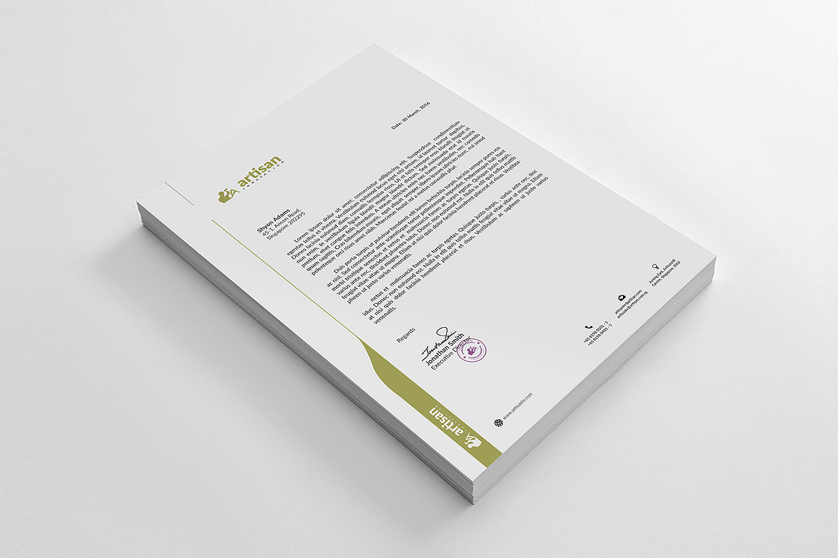Letterhead, a Stationery Template by artisanHR (Photo 3 of 6)