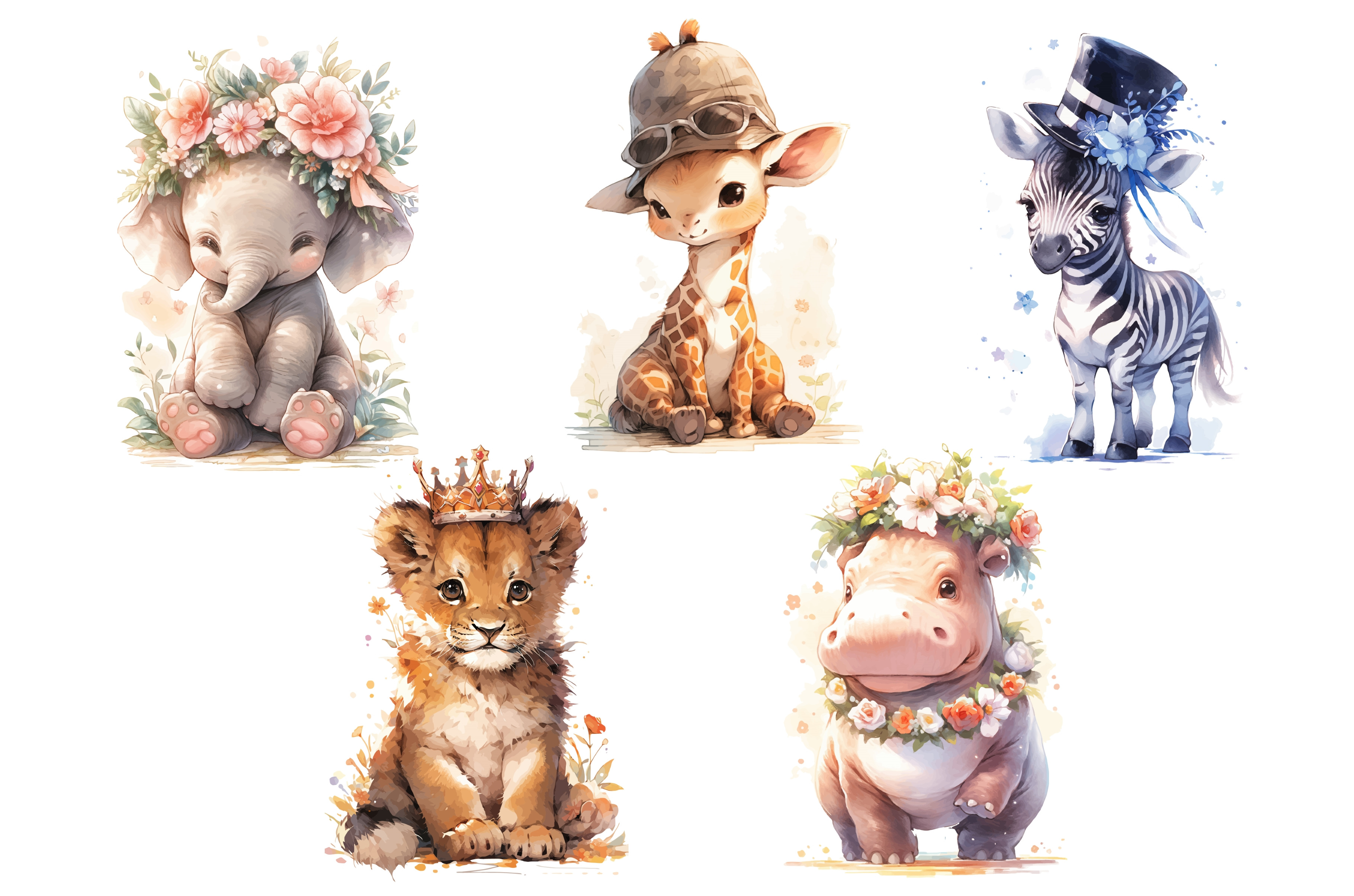 Set of Cute Baby Woodland Animals, an Animal Illustration by ZinetroN