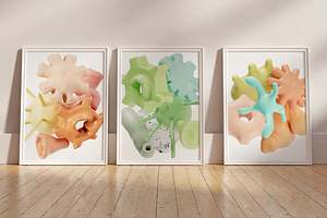 Soft Body 3D Abstract Shapes PNG