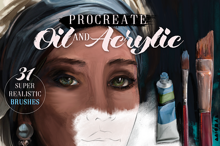 Procreate Oil and Acrylic Brushes, a Brush Add-On by Michal Design
